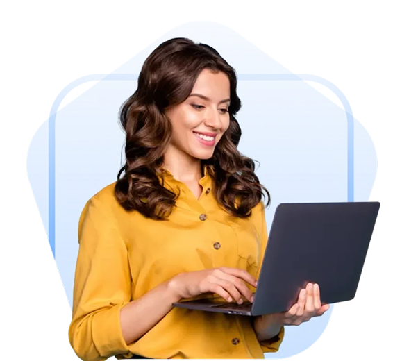 Woman using laptop